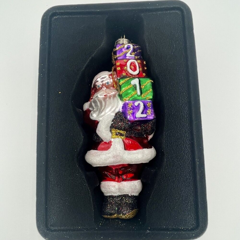 Radko Sparkle Bright Santa Claus 2012 Christmas Ornament Blown Glass X-Mas